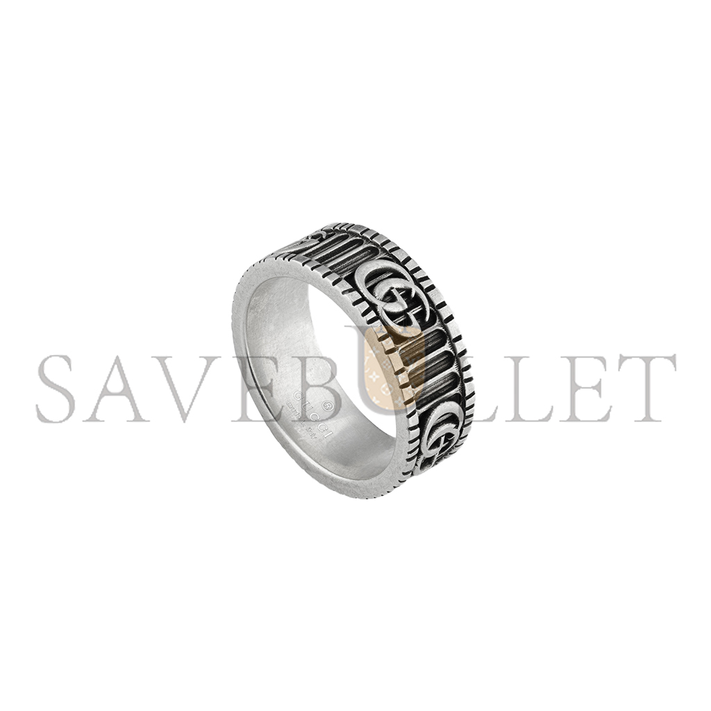 Gvc*1 ring with double g in silver 551899j84000811